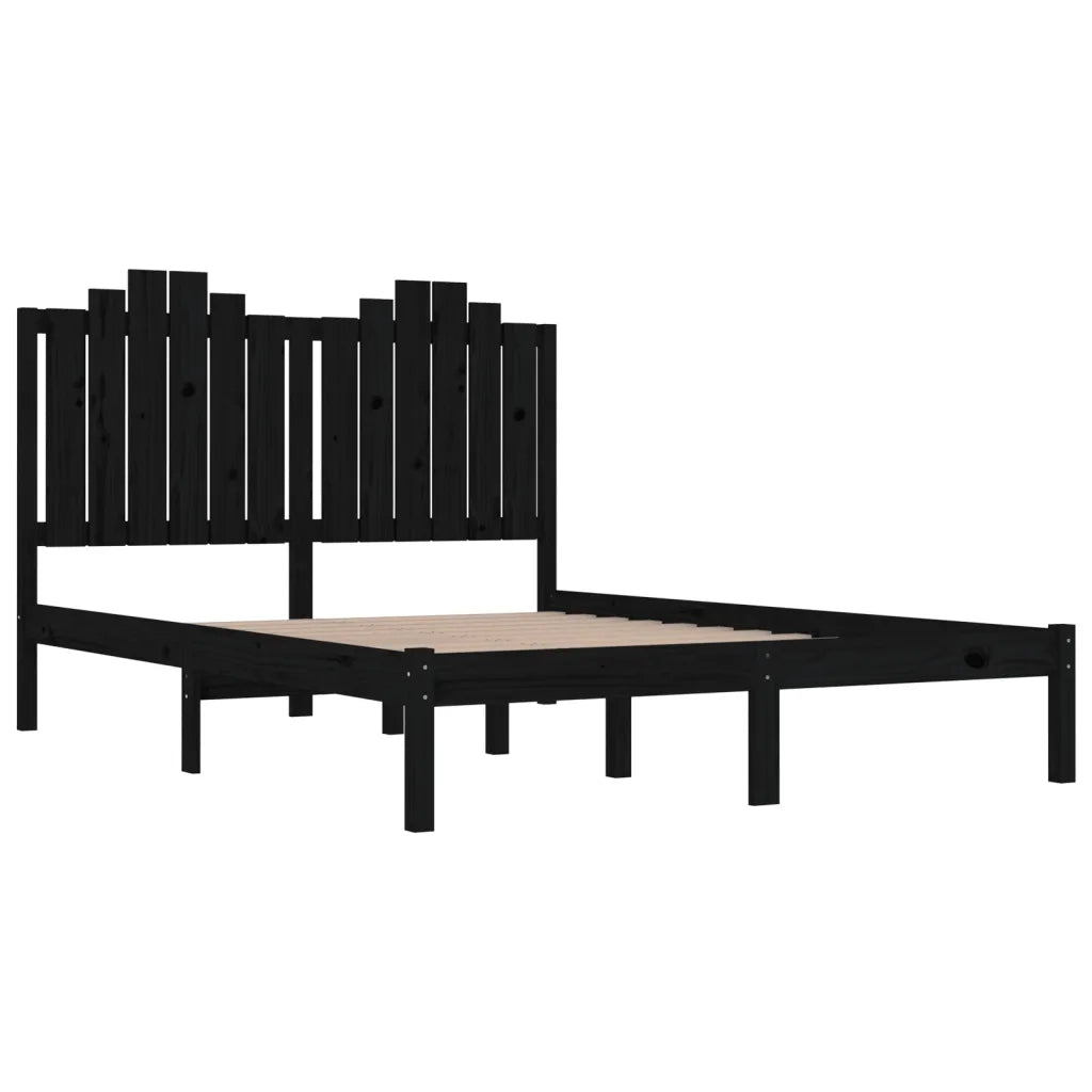 Giroletto Nero in Legno Massello di Pino 200x200 cm 3103802