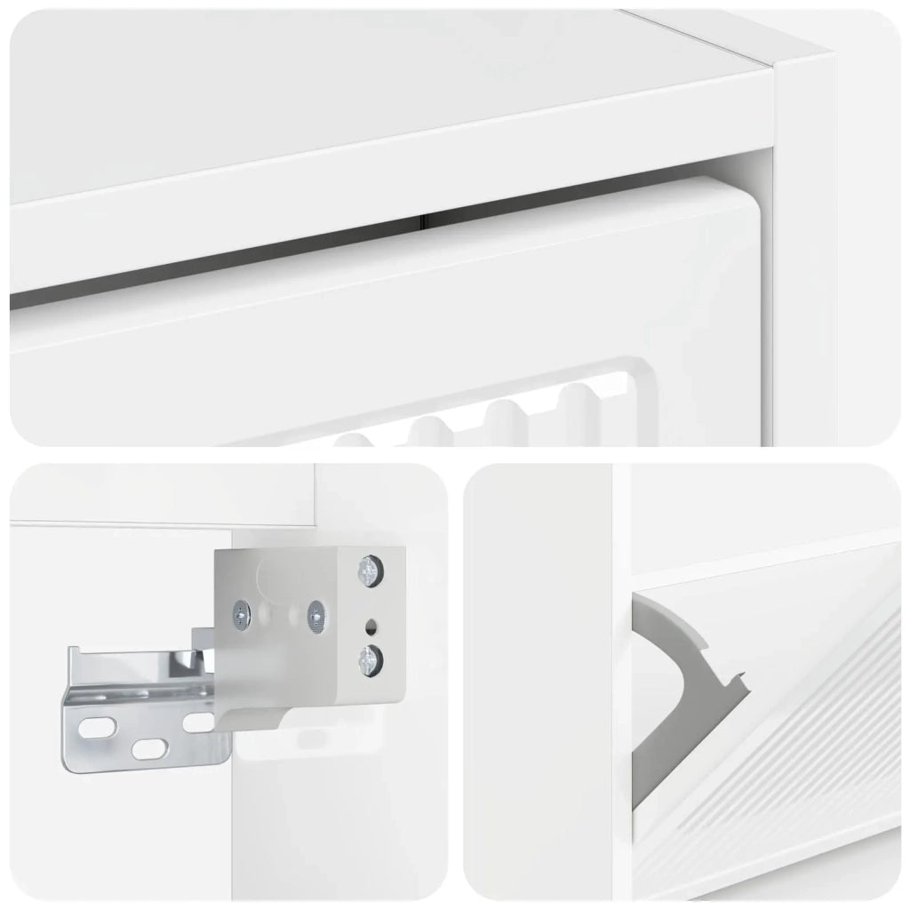 Mobiletto per Scarpe da Muro EDE 71 x 17 x 86 cm Bianco Lucido 895979