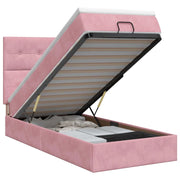 Letto ottomano con materasso Rosa 90 x 190 cm Velluto 3457694