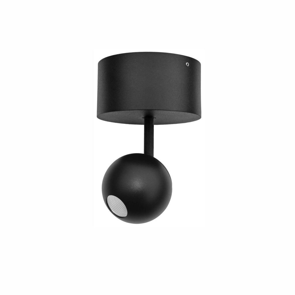 Mini Bora Surface 4,5W 38º 2700K Nero Opaco - Faretto sferico orientabile a soffitto con alta fedeltà cromatica CRI>93 - Beneito & Faure