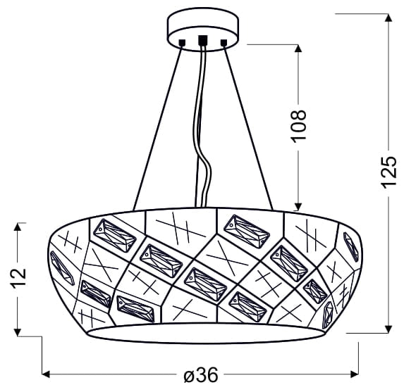 Lampadario Candellux Glance 31-59154 bianco 4xG9 36cm