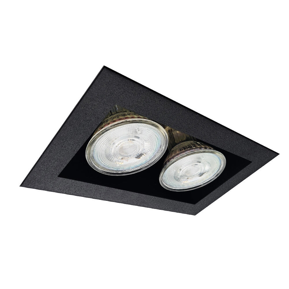 Faretto incasso rettangolare nero 2xGU10 10W CAGE Brosline