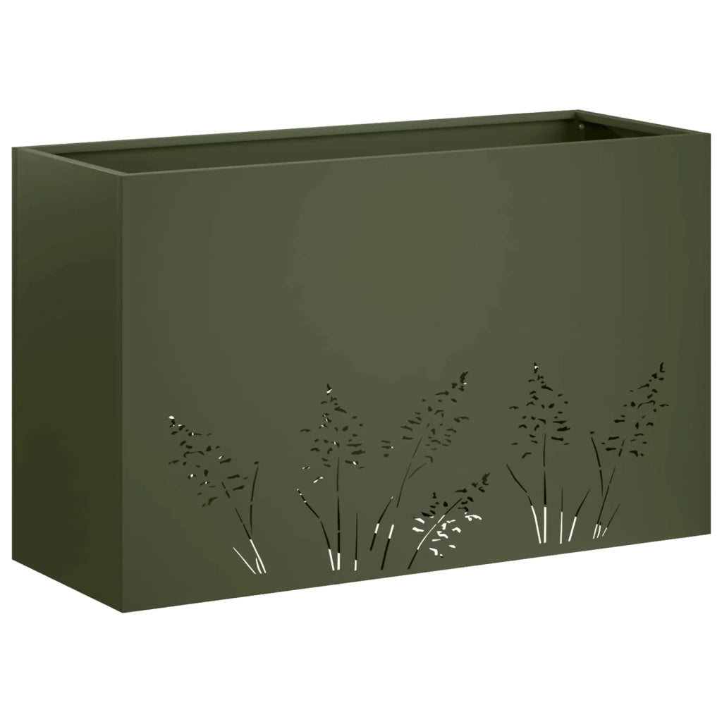 Vaso da giardino 2 pz Verde Oliva 80 x 30 x 49 cm 8005841