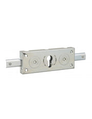 Serratura a cilindro per saracinesca in metallo, 2 catenacci laterali, asse 80mm, 160x60mm, zincato - THIRARD