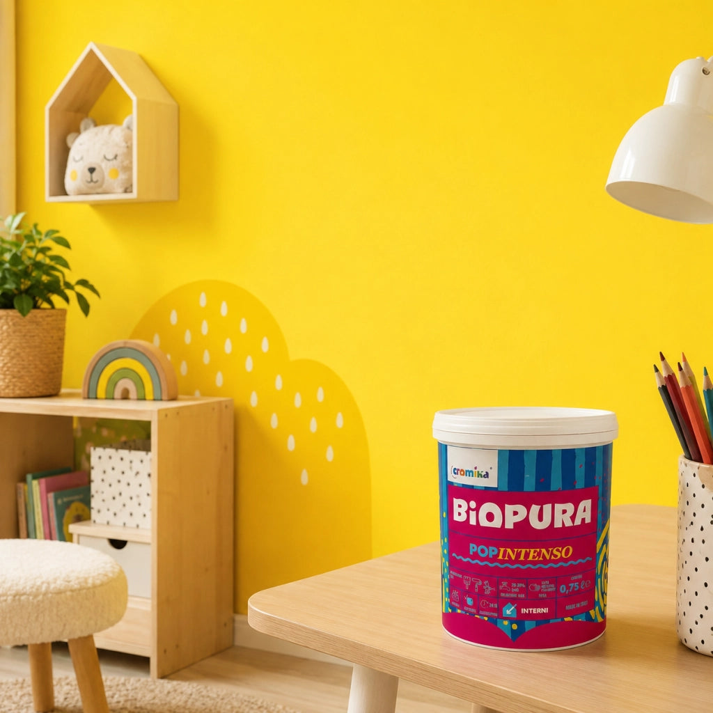 Popintenso palestra e decori interni pittura murale lavabile e coprente cromika *** formato 0,750 lt, colore- limone ...