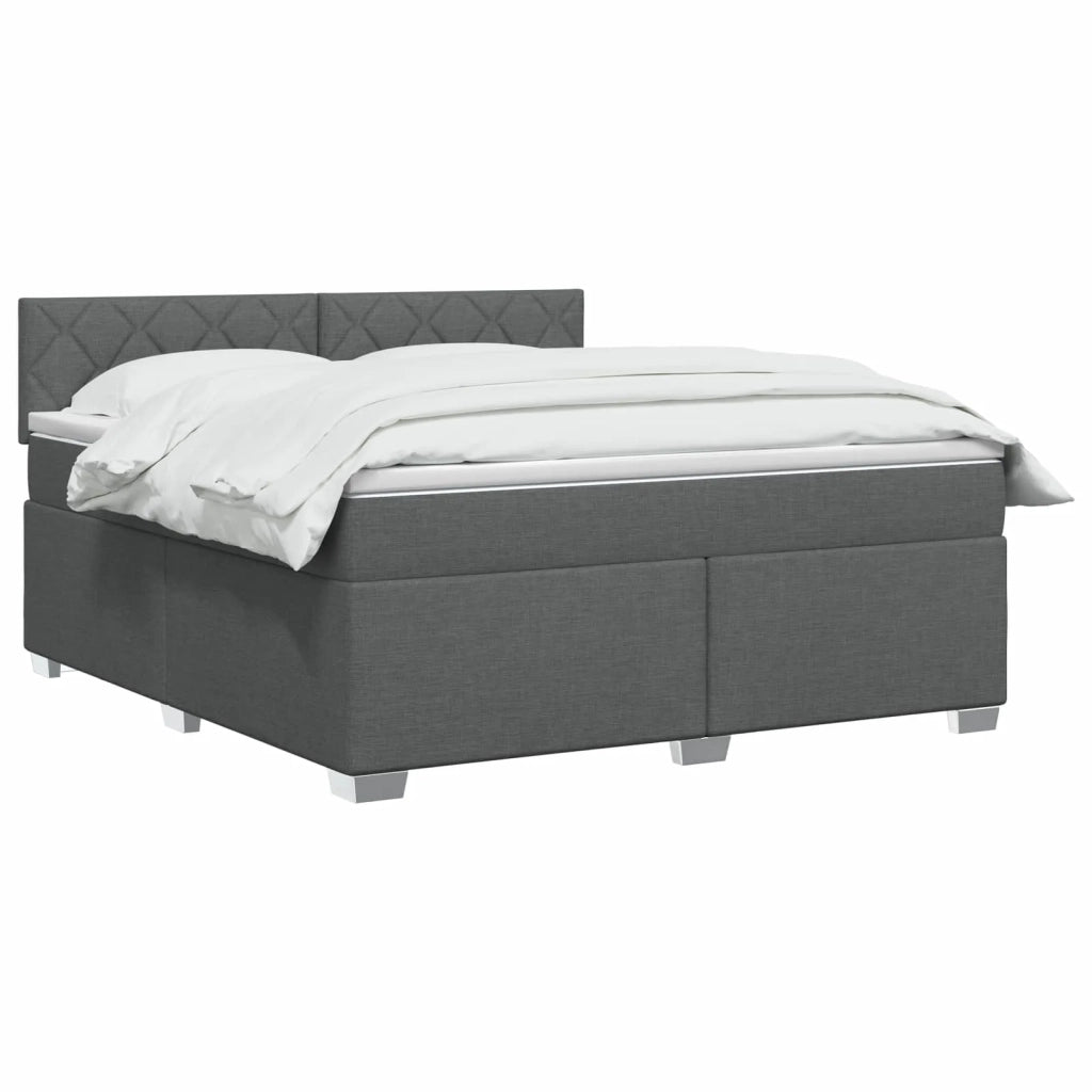 Letto con Box Spring, Materasso e LED Grigio Scuro 160 x 200 cm 3451988