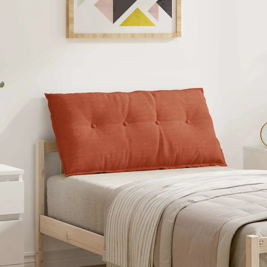 Cuscino per Schiena Rosso Arancio 100 x 50 cm Tessuto in Cords 42014786