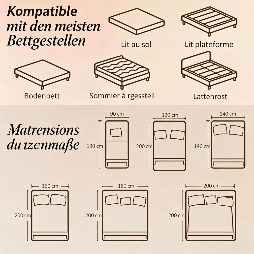 MATERASSO 140x190 cm Bianco e Grigio in poliestere 1 pz