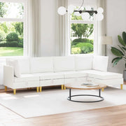 Set di mobili per il soggiorno con cuscino 5 pcs Bianco Tessuto 3413721