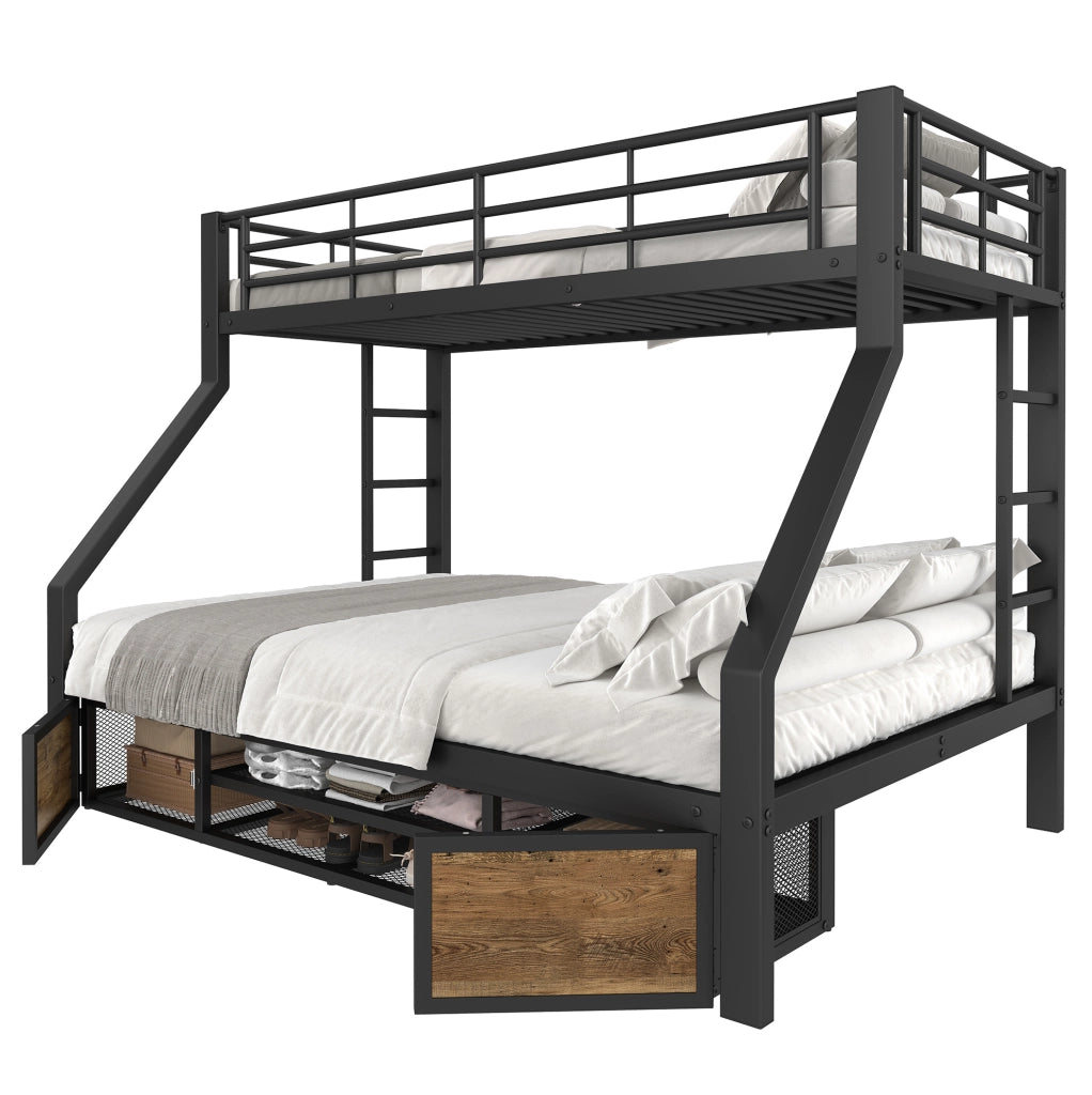 Letto a castello con scarpiera e vani contenitivi 90x200 cm / 140x200 cm