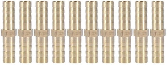 Connettori a raccordo per tubi - 10 pezzi - 2 vie - 6mm - per collegamento di tubi - adatto per connessione di tubi - ottone