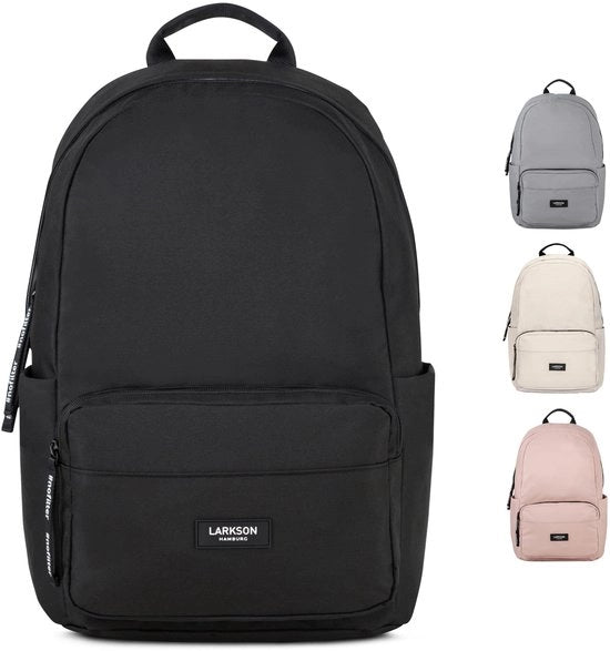 Zaino per studenti ragazzi e ragazze nero - Nr. 3 - Zaino per scuola - Porta laptop 16 pollici - Realizzato con PET riciclato - Impermeabile