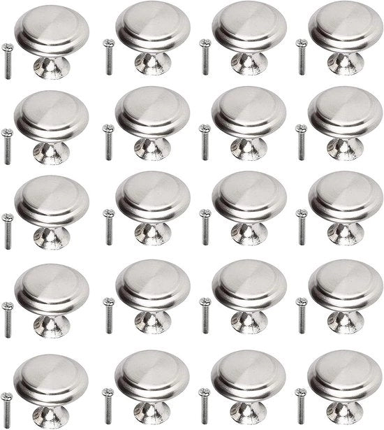 20 Pezzi di Maniglie in Acciaio Inossidabile per Cucina per Maniglie di Cassetto Maniglie di Porta Maniglie di Dresser Maniglie di Cassetto per Scrivania Maniglie di Libreria (Argento)