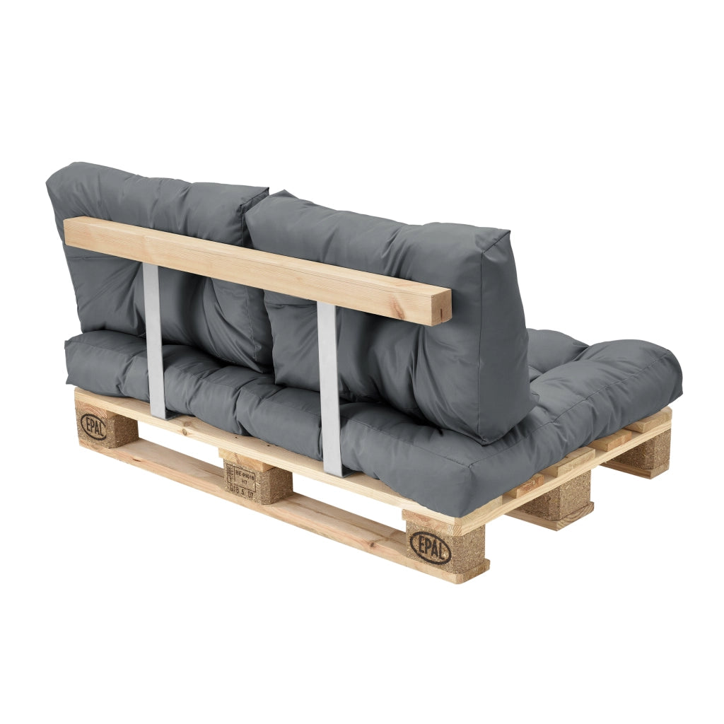 [en.casa] Cuscini per paletta euro-sofá tavolozze - set di 3 - cuscino seduta + cuscino schienale [grigio chiaro] Divano
