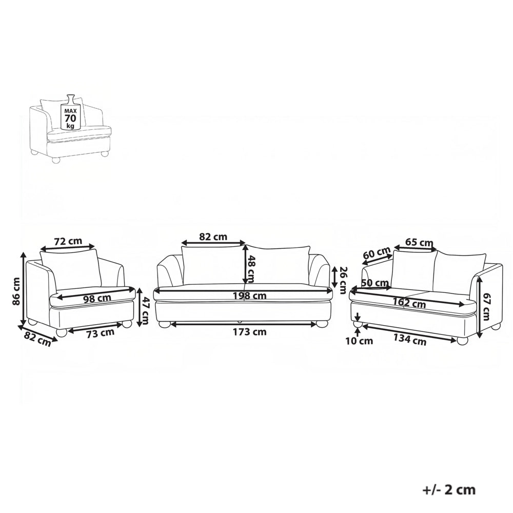 Set da salotto a 6 posti, rivestimento bouclé beige, gambe rotonde in legno con braccioli,set composto da divano e poltrona