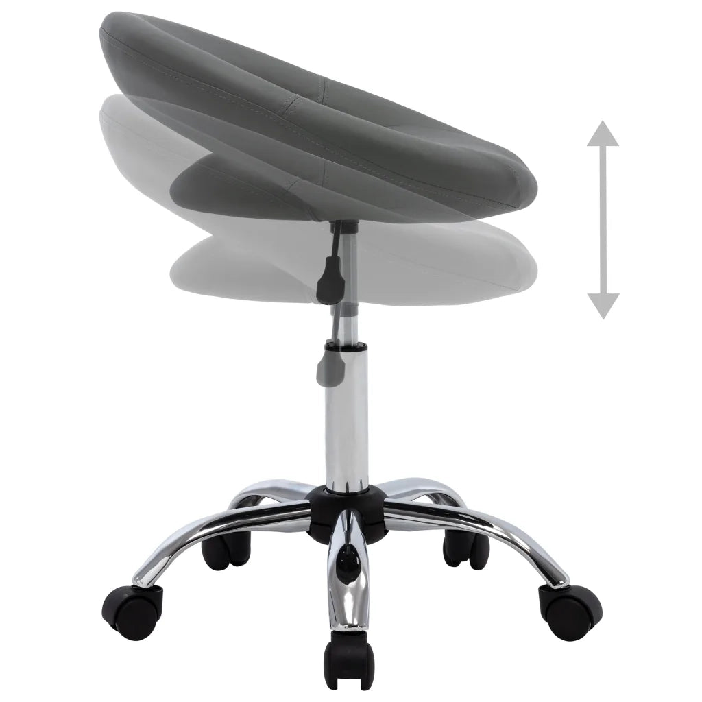 Sedia da Pranzo Girevole Grigia in Similpelle cod mxl 31618