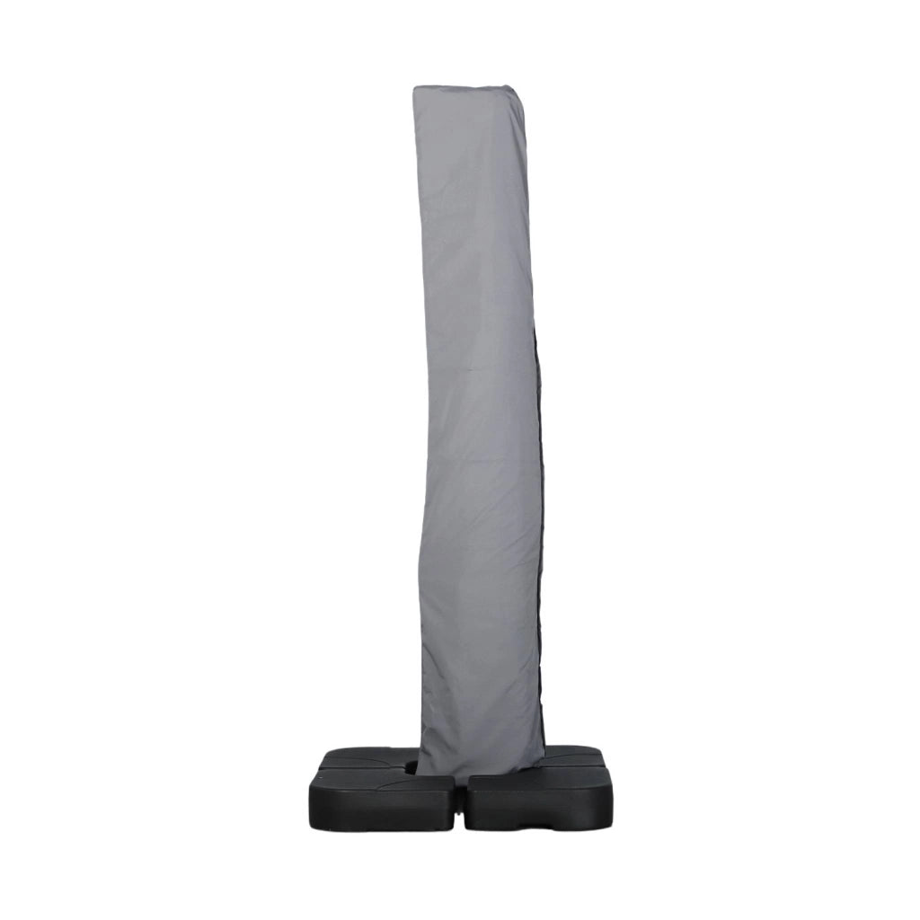 Ombrellone rettangolare eccentrico, 3x4m + piastre di zavorra 50x50cm,