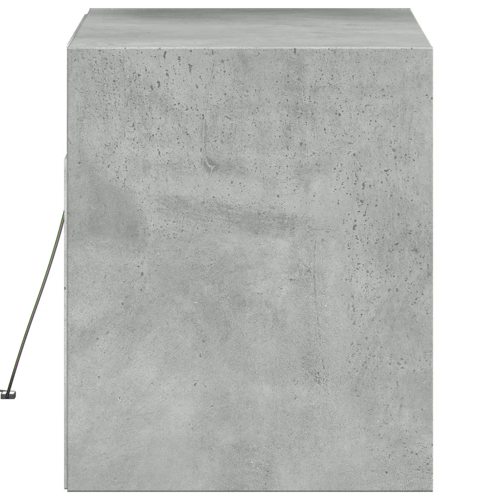 Mobile TV a Parete con Luci LED Grigio Cemento 80x31x35 cm 852358