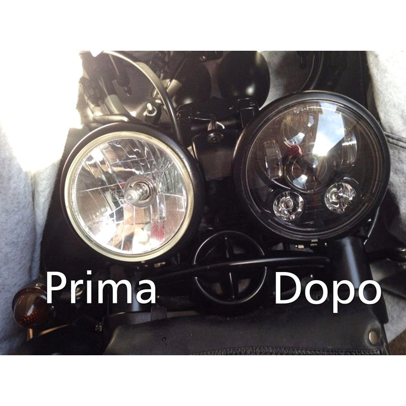 Faro Led Rotondo 7 Pollici 58W Headlight H4 Con Luce Diurne e Frecce Per Moto Harley Davidson Jeep Wrangler JK TJ