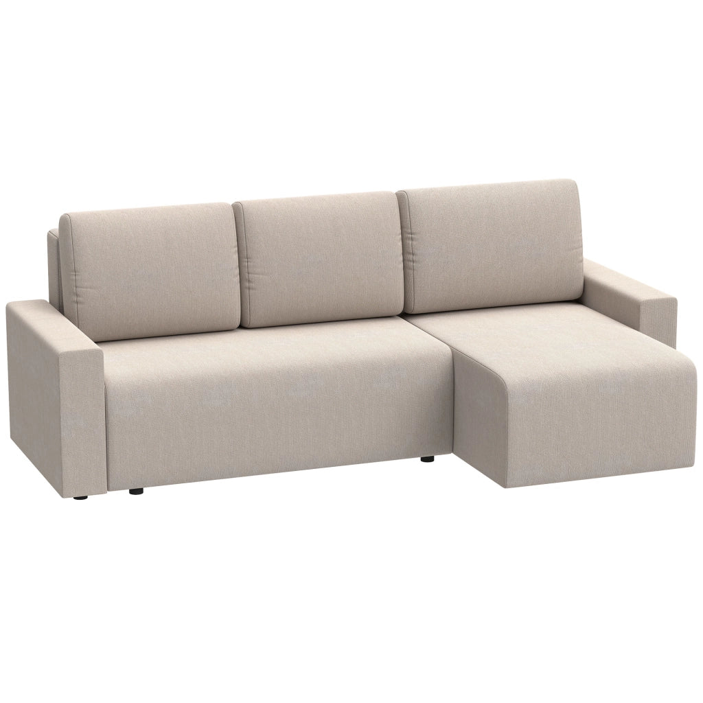 Divano letto angolare 3 posti in velluto ¨C zephmum ¨C beige