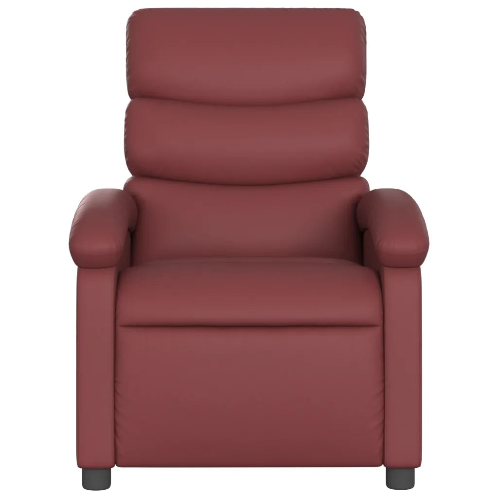 Divano Sedia-Poltrona Reclinabile Rosso Vino in Similpelle 817101