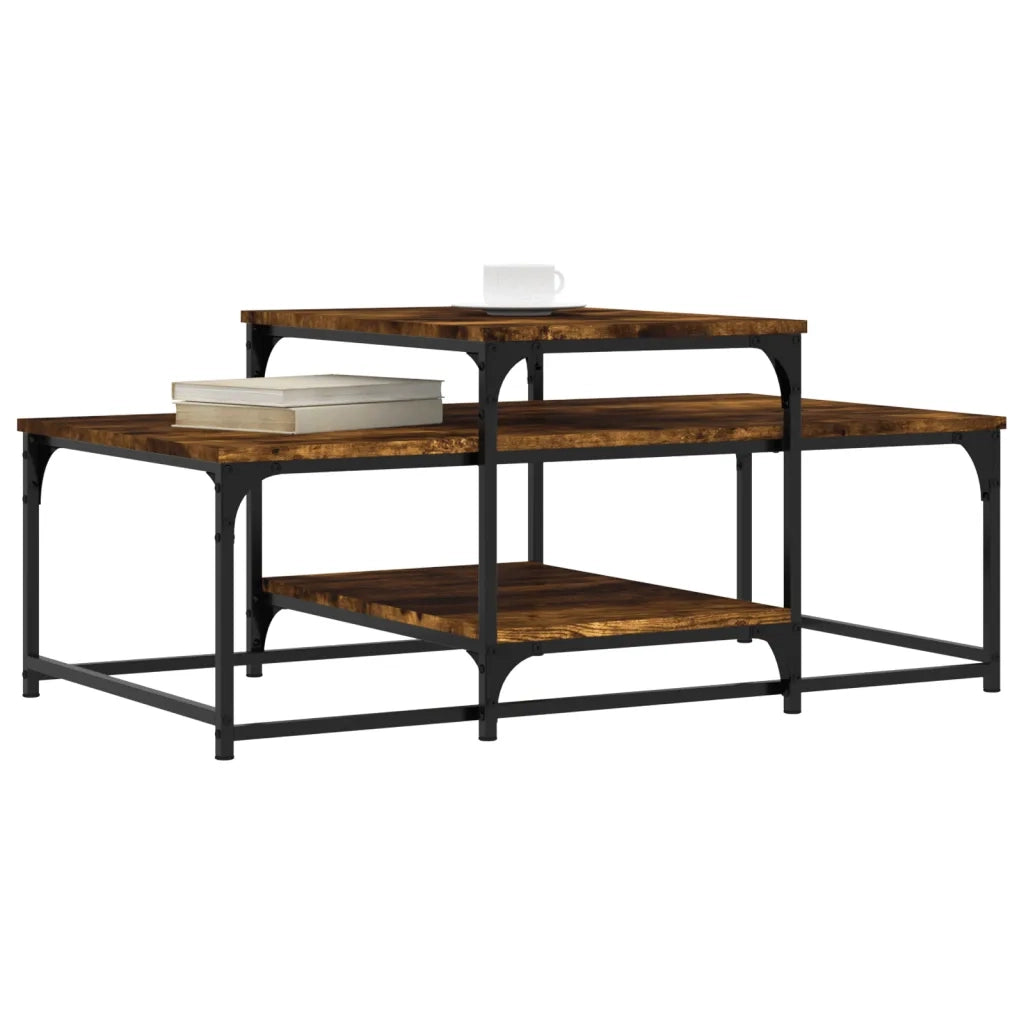 Tavolino da Salotto-Tavolino da soggiorno-Tavolo Rovere Fumo 102x60x45 cm Legno Multistrato