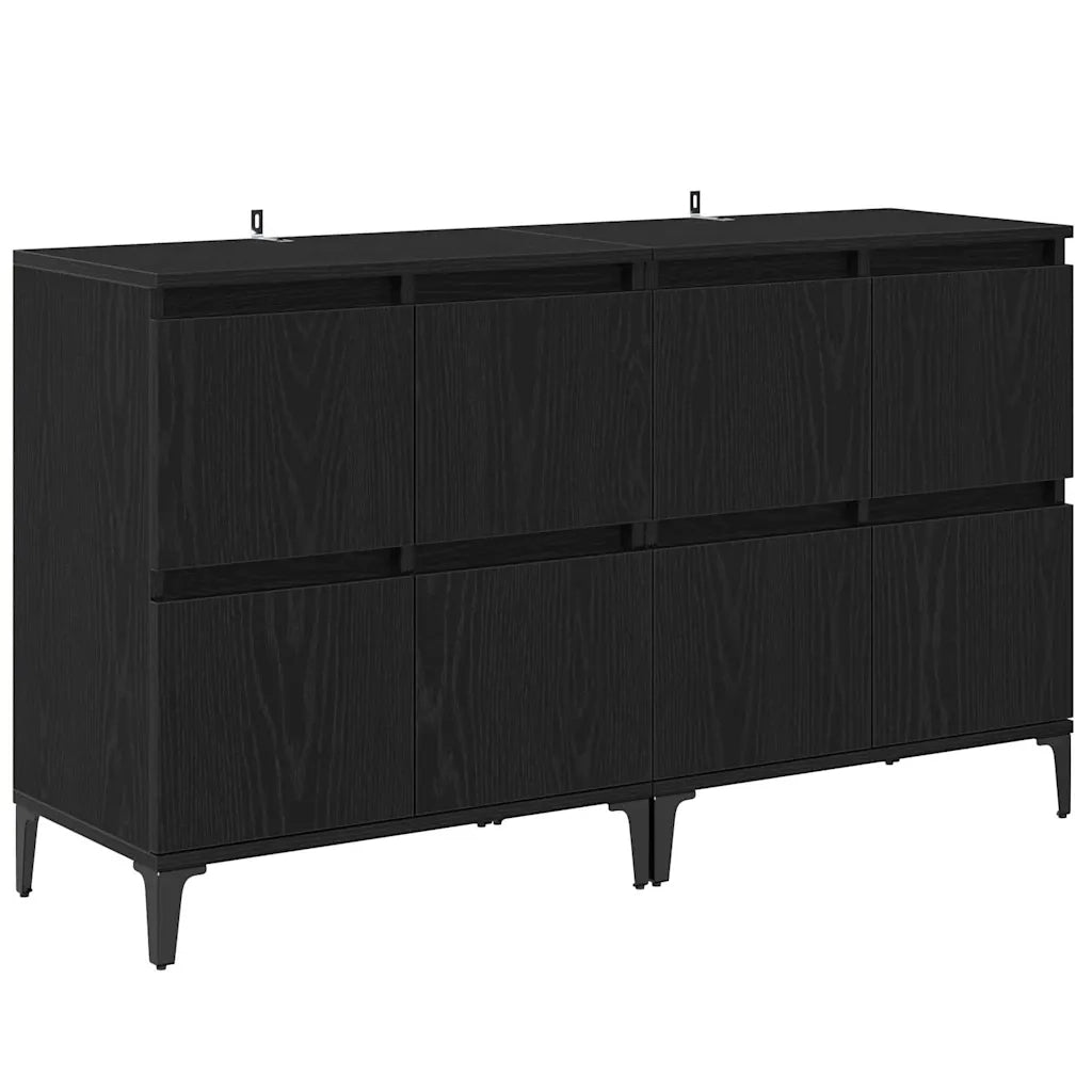 Credenza | Sideboards 2 pcs Rovere Nero 60 x 35 x 70 cm Legno multistrato