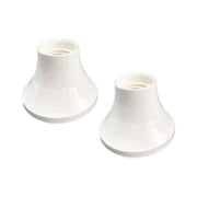 2 Pezzi Portalampade E27 da Parete con Base Dritta in Termoplastico Bianco