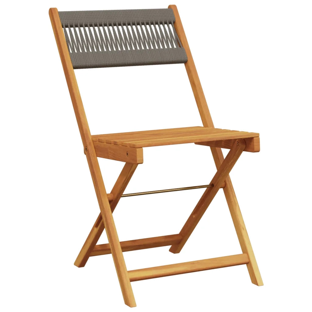 Set da Bistrot 3pz Grigio in Polipropilene e Legno Massello 3281758
