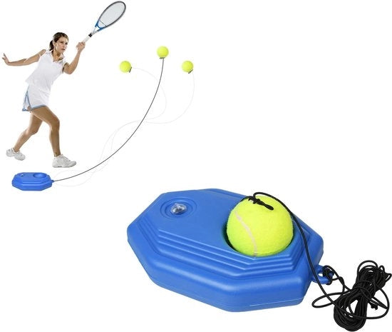 Allenamento Tennis Trainer con Regolazione - Apparecchio di Allenamento per Tennis - Ballo di Allenamento - Base con Valvola - Strumento di Autostudio - Migliora la Tua Coordinazione - Apparecchio di Allenamento per Tennis