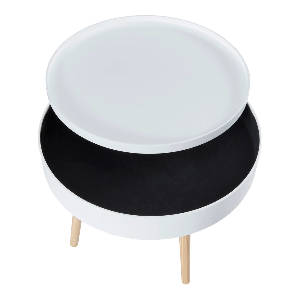Tavolino con piano rimovibile 45 x 60 cm bianco 03_0008427