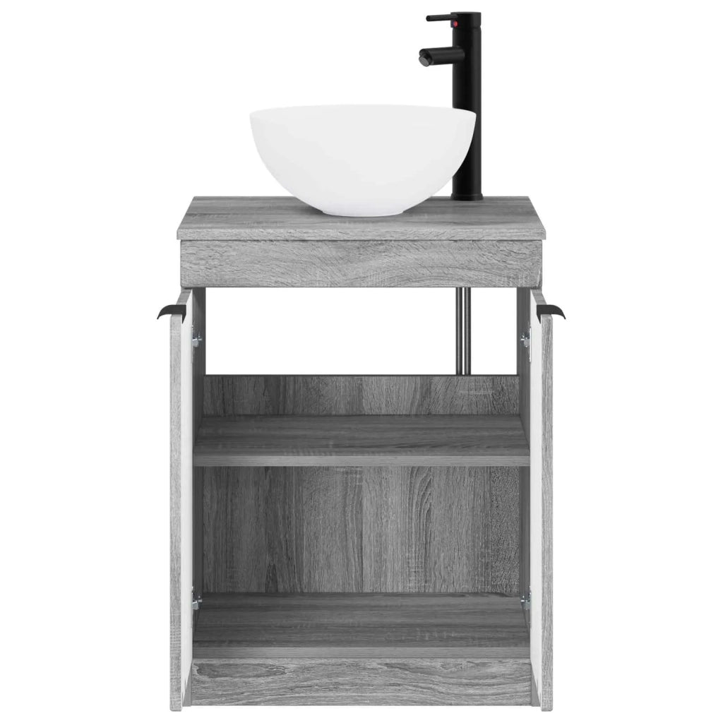 Set di mobili per il bagno Sonoma grigio Legno ingegnerizzato 3404210