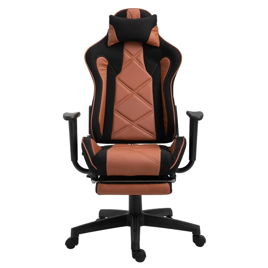 Sedia da Ufficio Presidenziale Ergonomica in Poliestere  Nero e Marrone