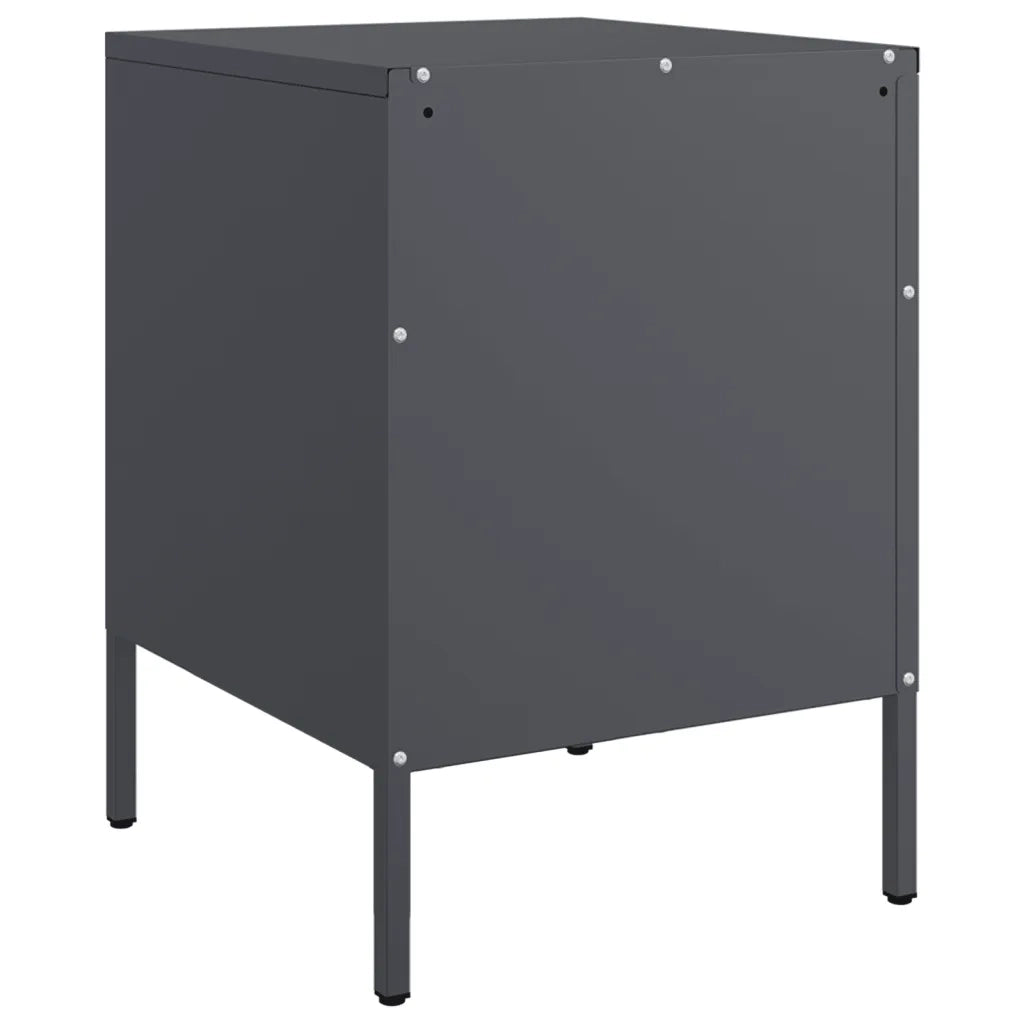 Comodini 2 pz-Set di 2 Tavolino da notte Antracite 36x39x50,5 cm in Acciaio 937457