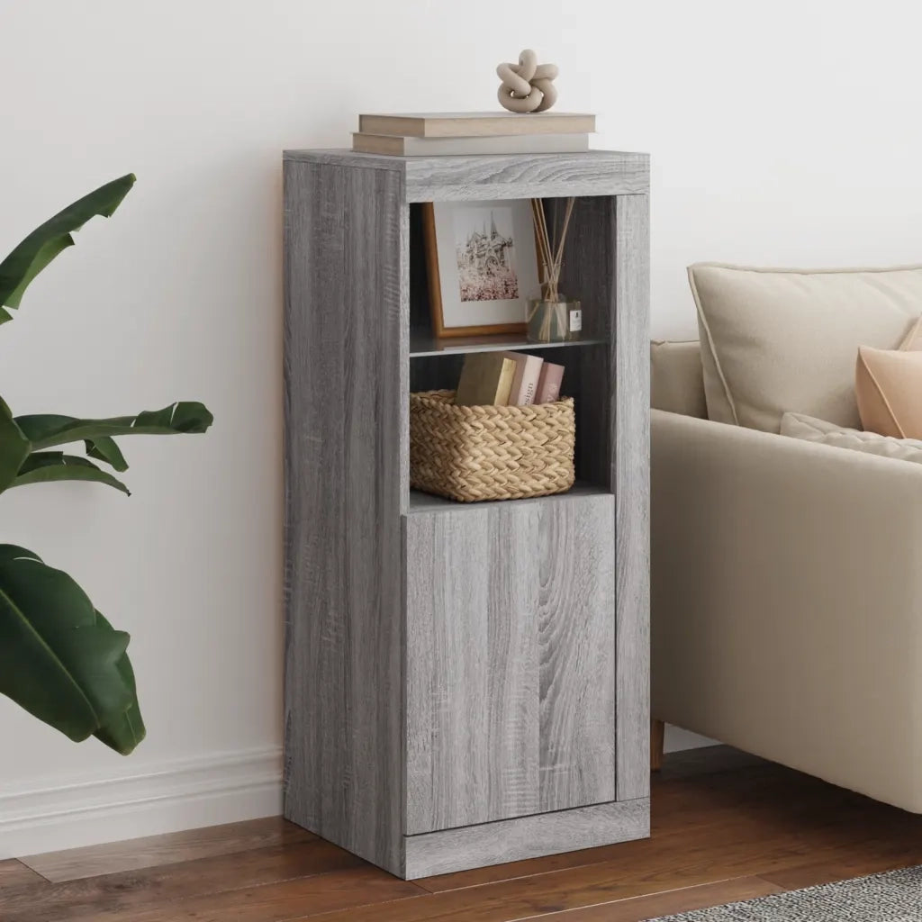 Credenza | Madia | Buffet da pranzo | Armadio da pranzo con Luci LED Grigio Sonoma 41x37x100 cm
