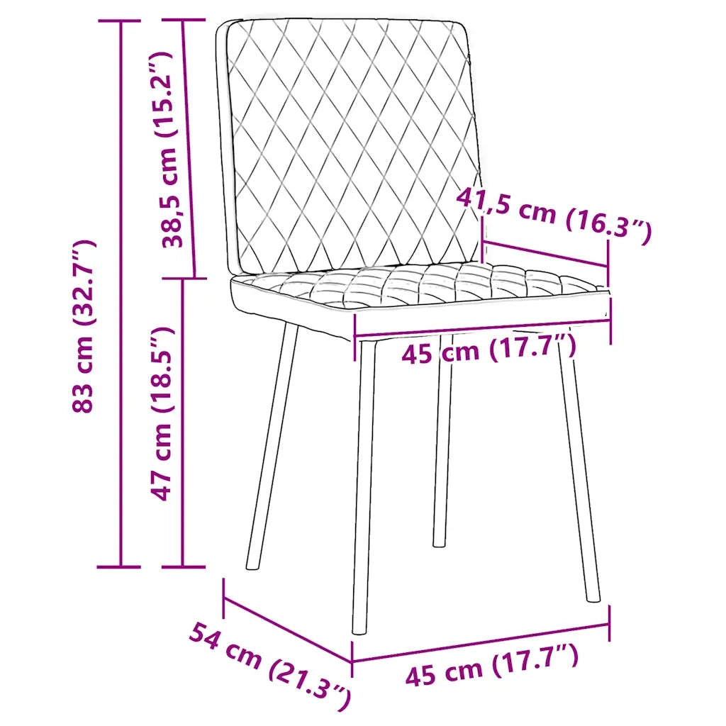 Sedie da Pranzo 4 pz Crema in Velluto 3315212