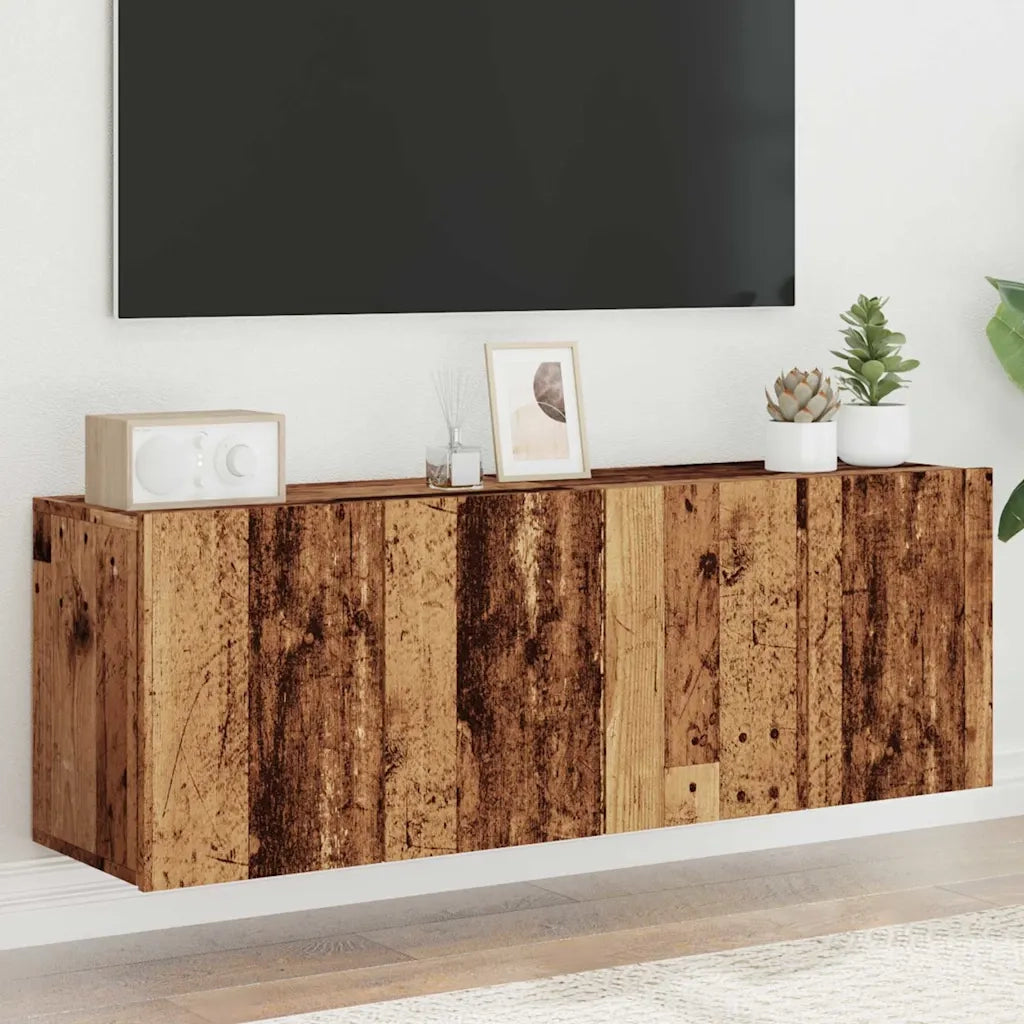 Mobili TV a Parete 2pz Legno Antico 60x30x41 cm 857663