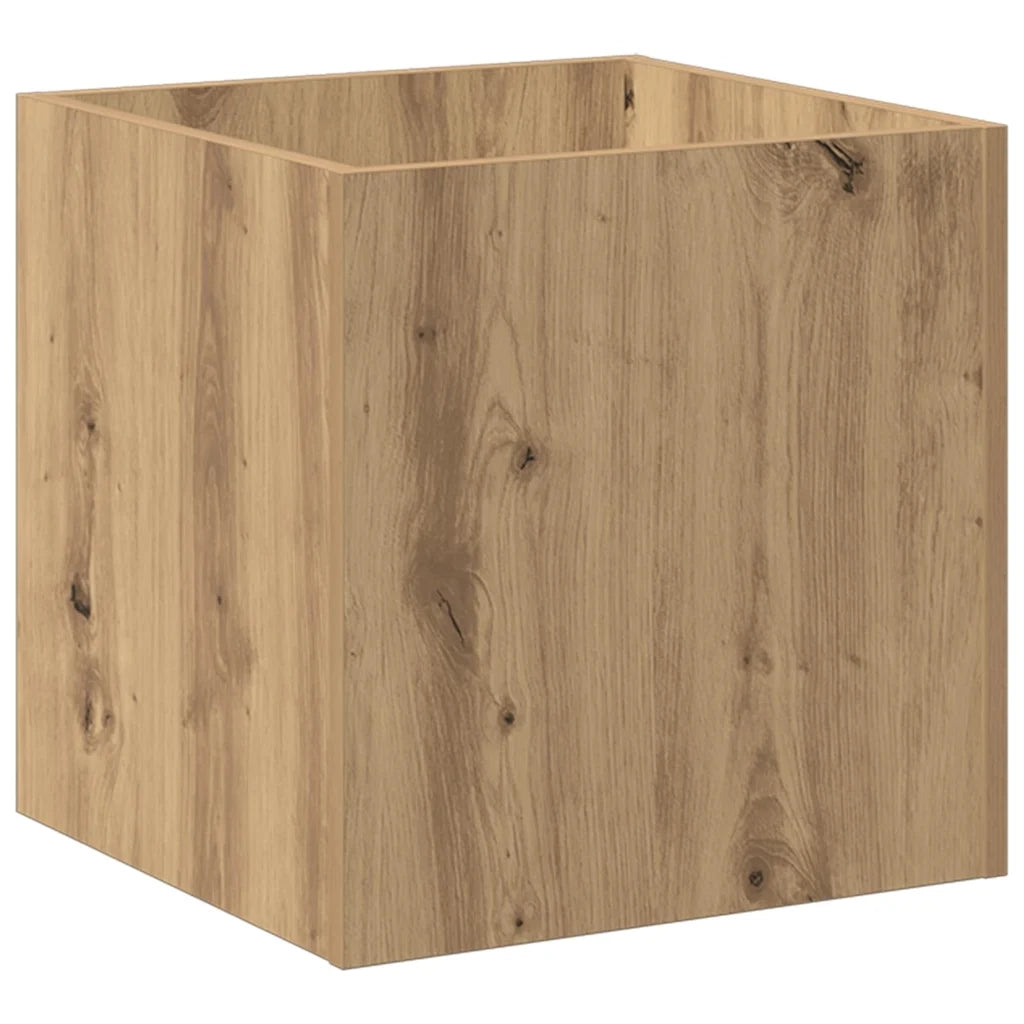 Fioriera | Cassetta per fiori | Vaso Rovere Artigianale 40x40x40 cm in Legno Multistrato