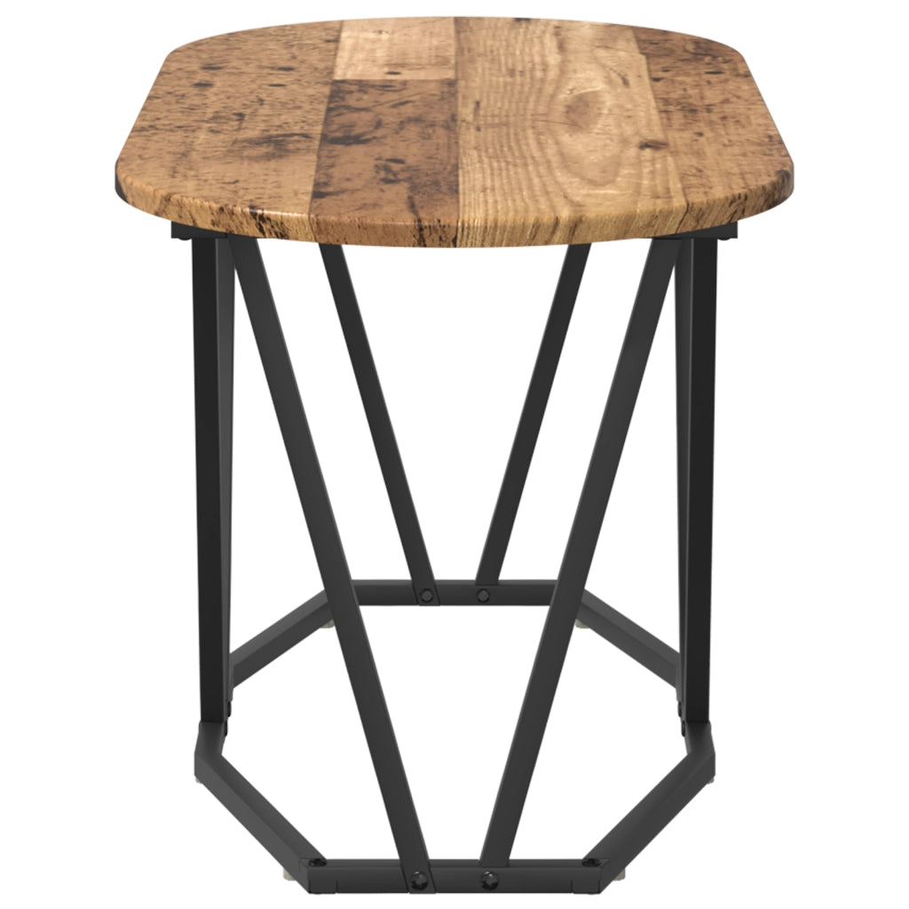 Tavolino da caffÃ¨  in legno riciclato 80x40x40,5 cm in legno ingegnerizzato e metallo