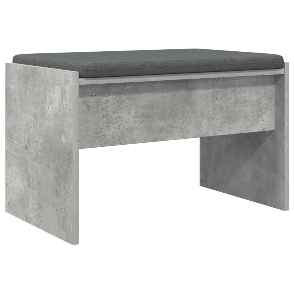 Panca per ingresso con cuscino-Sgabello-Panca da Corridoio Grigio cemento 63 x 38 x 40 cm