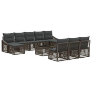 Set Divano da Giardino 11 pcs Grigio polyrattan