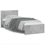 Giroletto e Testiera-Struttura letto con testiera Grigio Cemento 90x190 cm Legno Multistrato