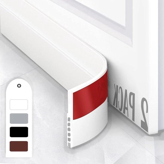 Stoppo di silicone autoadesivo per porte - resistente all'usura e isolante acustico - 100 x 5 cm - bianco - 2 pezzi