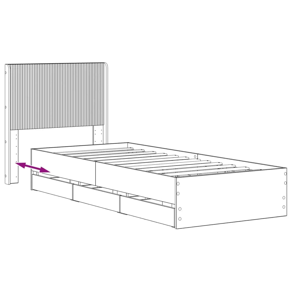 Struttura del letto con stoccaggio e testata Rovere Artigianale 3445813