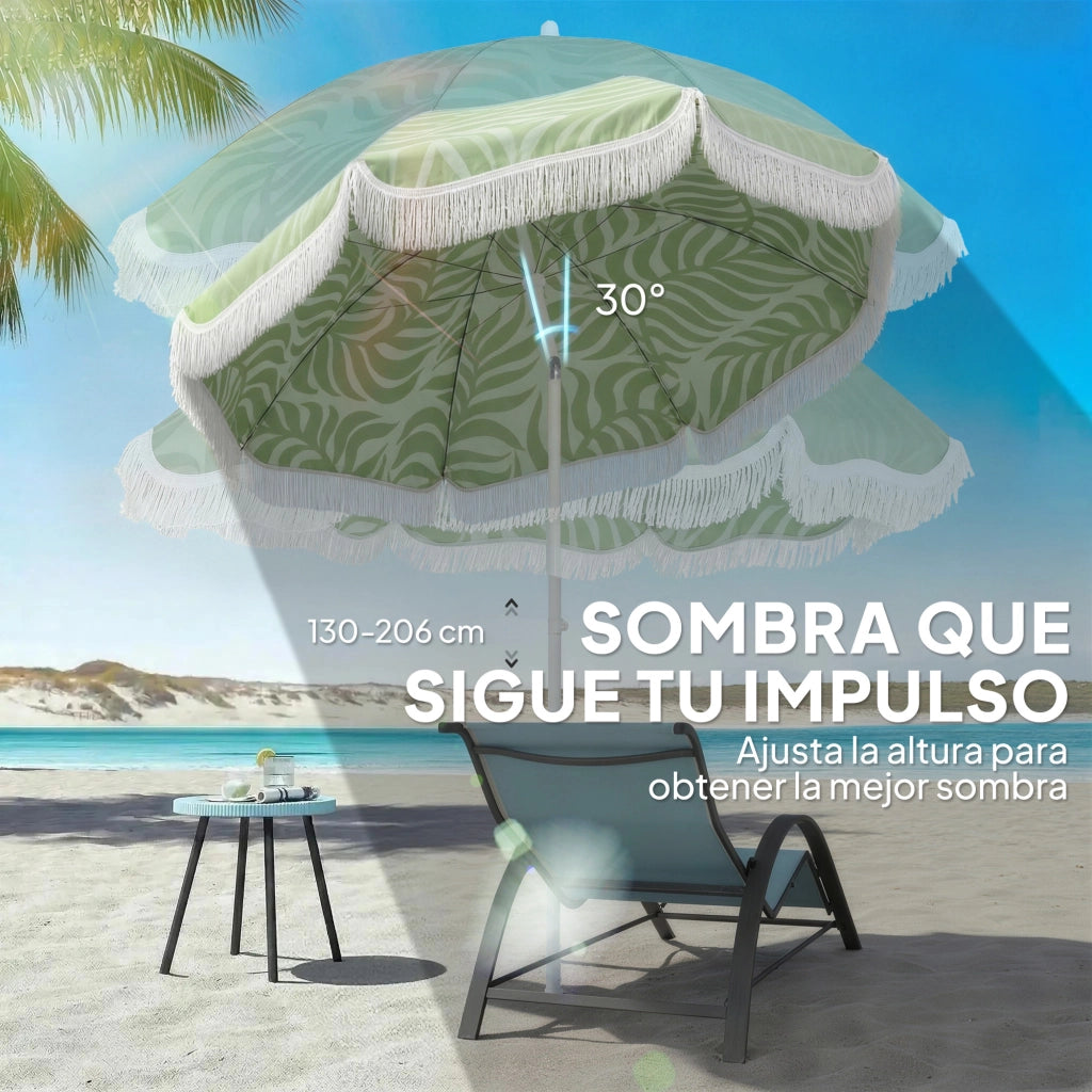 Ombrellone da Giardino con Frange ¨C Minimal ¨C Verde 180 cm ?