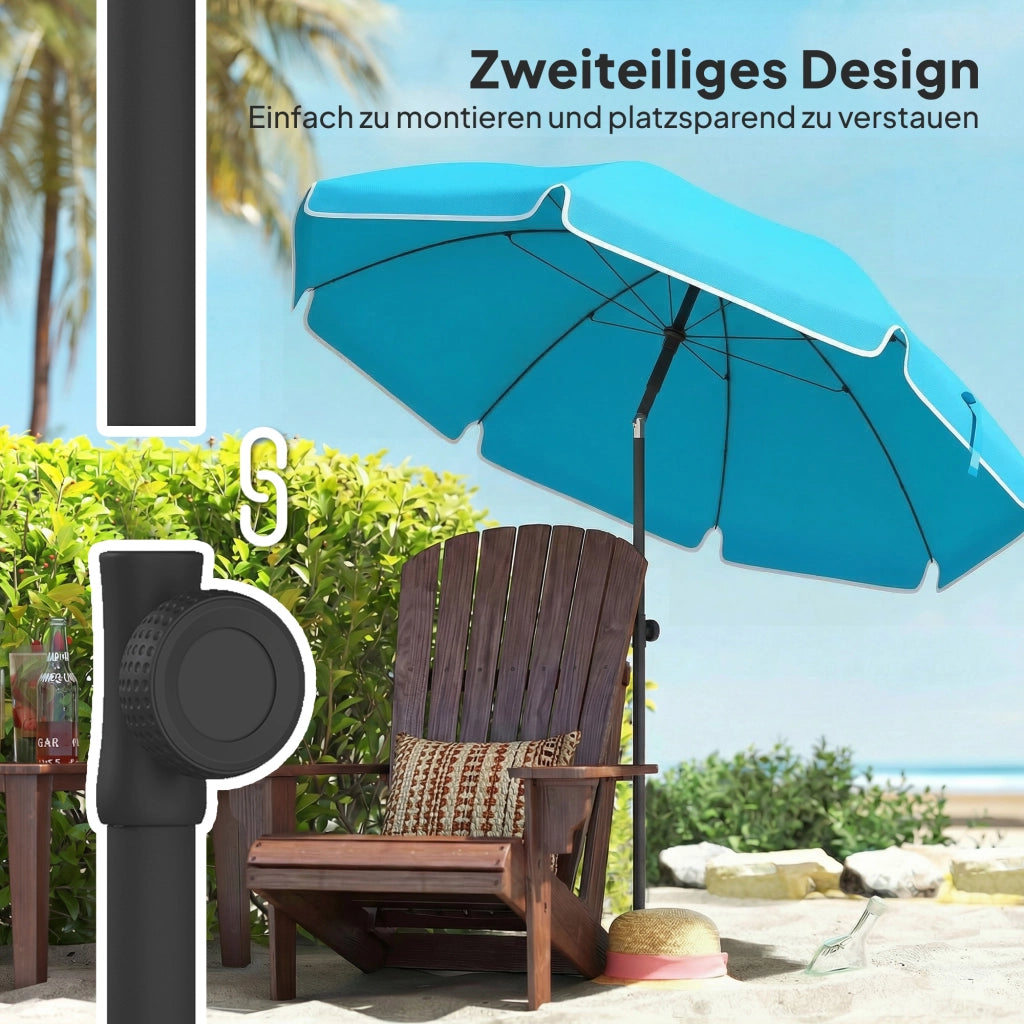 Ombrellone da spiaggia ?150 cm impermeabile pieghevole con sacchetto ¨C zephmum ¨C blu