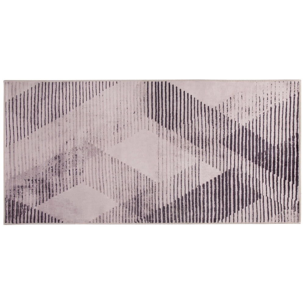 Tappeto rosa poliestere 80 x 150 cm a pelo corto motivo astratto