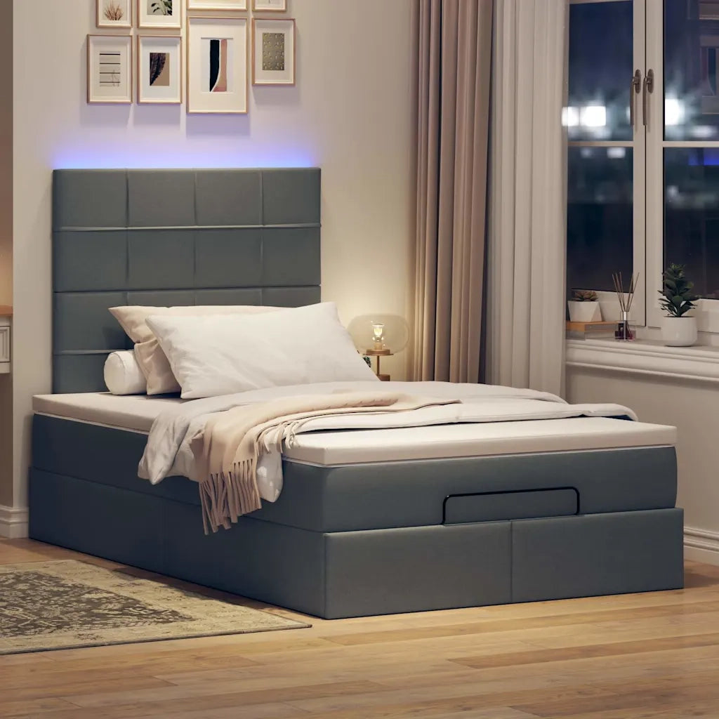 Struttura Letto Pouf con Materasso 120x200 cm in Tessuto 3313997