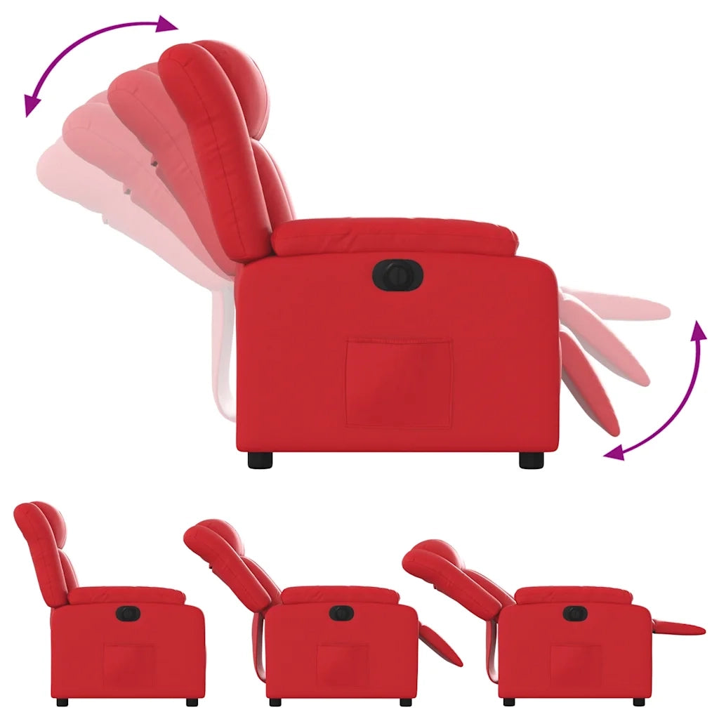 Poltrona Reclinabile Elettrica Rossa in Similpelle 3205255