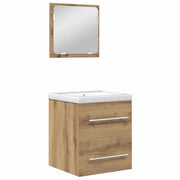 Set di mobili per il Bagno | Armadio da bagno 2 pz Rovere artigianale